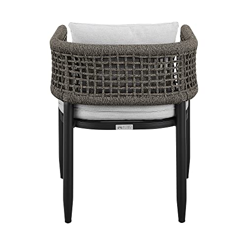 Armen Living Felicia Outdoor Patio Dining Chair Set of 2 Black