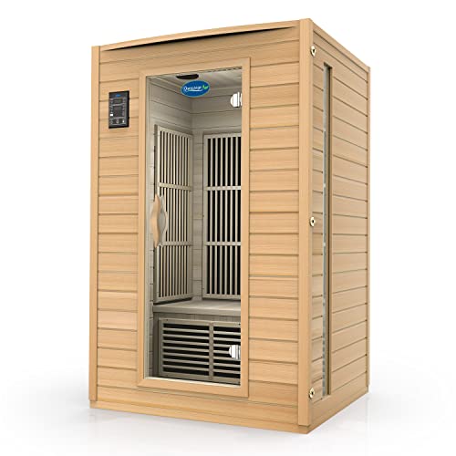 Durasage 2-Person Carbon Infrared Sauna - Canadian Hemlock Wooden Sauna - 1700 Watts - Premium Stereo Sound Wood
