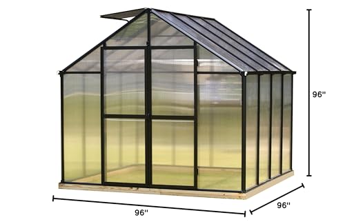 Monticello 8' x 8' Greenhouse Black