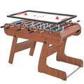 Famispick 2in1 Foldable Foosball and Air Hockey Table Brown