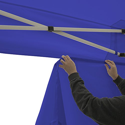 Vispronet 10x15 Steel Canopy Tent Kit Blue - Wind Resistant Up to 25mph with Walls and Accessories