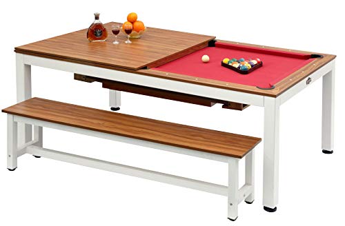 Playcraft Glacier 7 Pool Table with Dining Top White