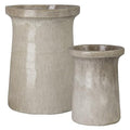 Emissary Gray Stoneware Round Planters Set of 2 21in L x 29in H