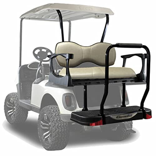 MADJAX Genesis 250 Steel Golf Cart Rear Flip Seat Kit EZGO RXV Deluxe Cushions Sandstone