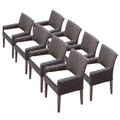 Afuera Living Contemporary Patio Dining Arm Chair Set of 8 Extra White Covers