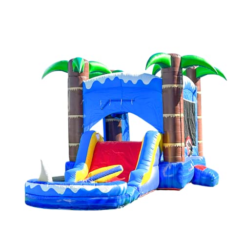 HERO KIDDO Ocean Shark Bounce House Water Slide Combo
