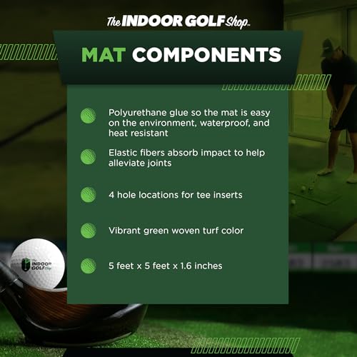 The Indoor Golf Shop SIGPRO 3D 5' x 5' Golf Mat - Durable and Realistic