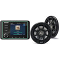 KICKER Premium Marine Gauge-Style Source & 51PSC654 Powersports Speakers Bundle