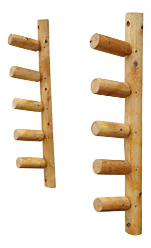 Log Kayak Rack 5 Slot Paddle Board and Fishing Pole Log Rack Natural