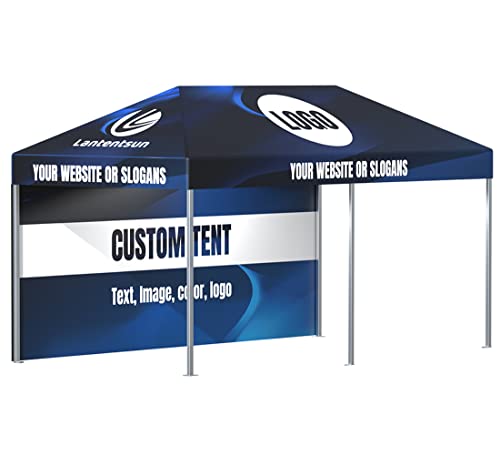 LANTENTSUN 10X20ft Custom Canopy Pop Up Tent Kit for Tradeshow Advertising with Wall and Frame Custom Color
