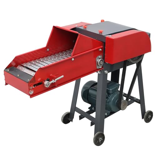 INTSUPERMAI 4-Blade Hay Cutter Pulverizer with Conveyor Belt Red
