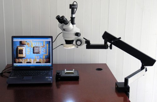 AmScope Digital Trinocular Stereo Zoom Microscope 3.5X-90X Clear