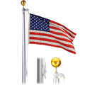 Eder Flag Economy Extra 30 Foot 5"X3"X.125 Satin Finish Flagpole Satin Brushed