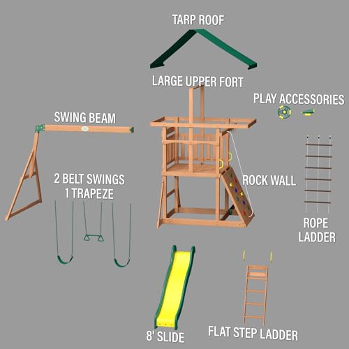Backyard Discovery Mount McKinley Cedar Swing Set Light Brown