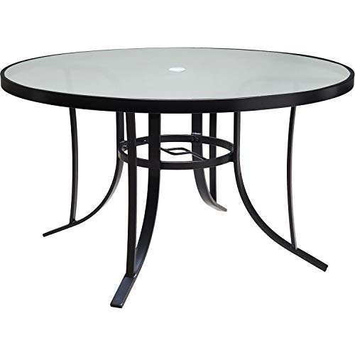Hanover Lavallette 5-Piece Outdoor Dining Set with Swivel Rocker Chairs and Glass-Top Table Blue