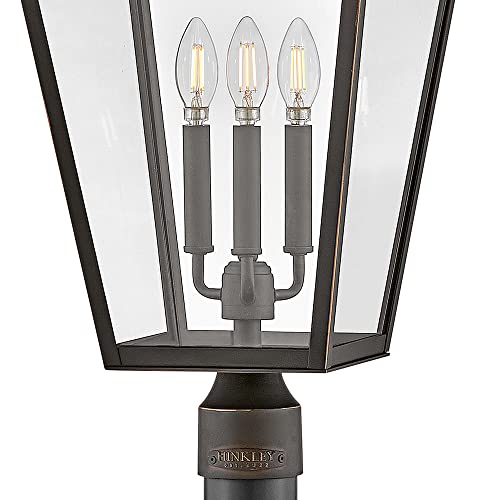 Hinkley Alford Place Large LED Post Top Lantern - Die Cast Aluminum, Dimmable Oil Rubbed Bronze