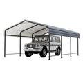 COSIEST 10'x20' Heavy Duty Metal Carport with Galvanized Steel Roof Gray
