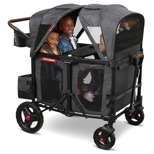 Radio Flyer Voya XT Quad Stroller Wagon 4-Seater Gray