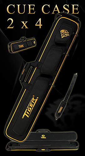 TigerProducts Billiard Pool Table Black Nylon Cue Case 2x4
