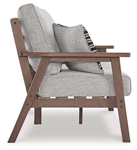 Signature Design by Ashley Emmeline Classic Outdoor Loveseat Beige & Gray