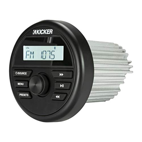 KICKER Marine Bluetooth AM/FM Stereo Receiver with 6-Channel Amplifier & 6X8 500W Max LED Tower Speakers Black