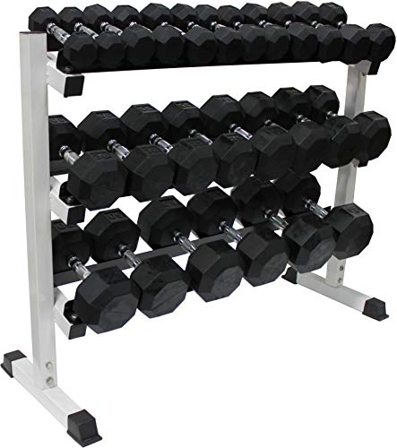 Ader Rubber Dumbbell Set 2-50lbs (Total 546lbs) with Rack & Mat