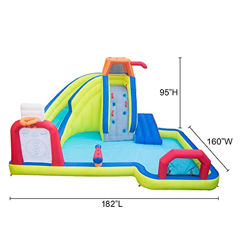 BANZAI Inflatable Arcade Splash Water Park - Slide, Splash & Have a Blast! - Multicolor