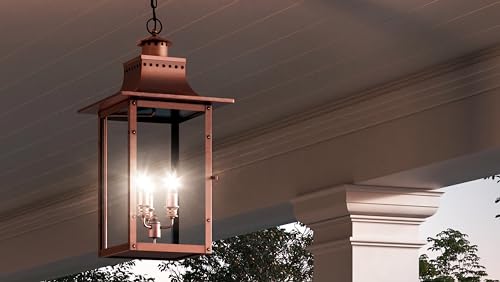 Urban Ambiance Luxury Antique Outdoor Pendant Light Large Rustic Copper 26" H x 12" W