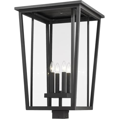 Z-Lite 4 Light Outdoor Post Mount Fixture Black