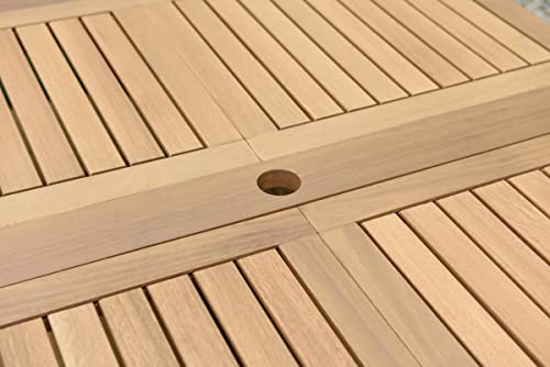 Brampton Azores 9-Piece Rectangular Outdoor Dining Set Light Teak Finish