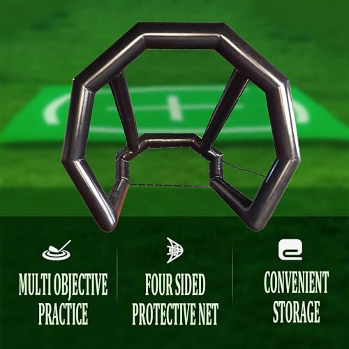 INTSUPERMAI Inflatable Golf Practice Net Black