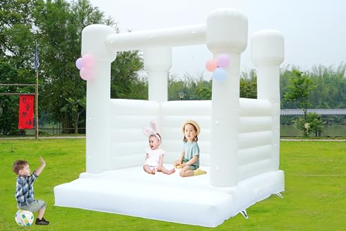 Blatesic Inflatable White Bounce House with Blower
