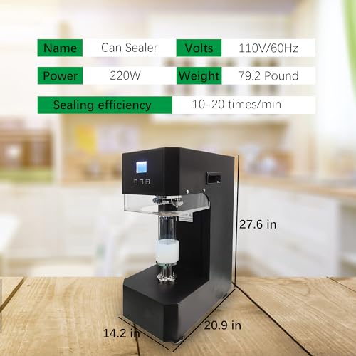 Generic Wixkix Commercial Can Sealer Adjustable Height Electric for Aluminum & Plastic Soda & Beer Black