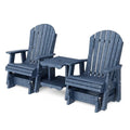 Wildridge Heritage Double Rock-A-Tee Outdoor Glider Set with Table Patriot Blue