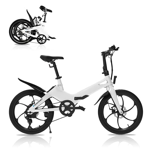 BLAUPUNKT Folding Electric Bike 350W Lightweight UL Certified 20 Inch White