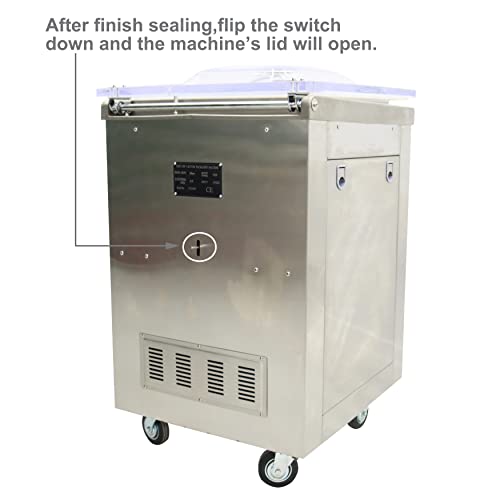 TECHTONGDA Chamber Vacuum Sealing Machine Stainless Steel Silver 15.7 Inch Sealing Length