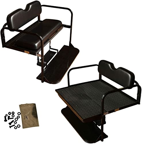 Performance Plus Carts Club Car Precedent Golf Cart Rear Flip Seat Kit Black