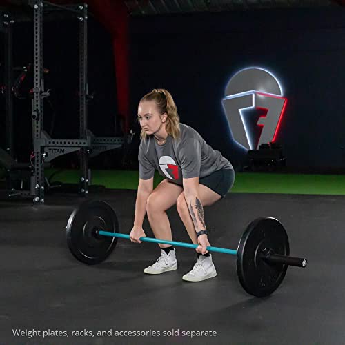 Titan Fitness Women's Teal Cerakote 15 KG 25MM Barbell - USA Made Multipurpose Bar