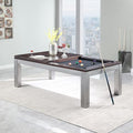 Playcraft Genoa 8' Slate Pool Table with Dining Top Silver