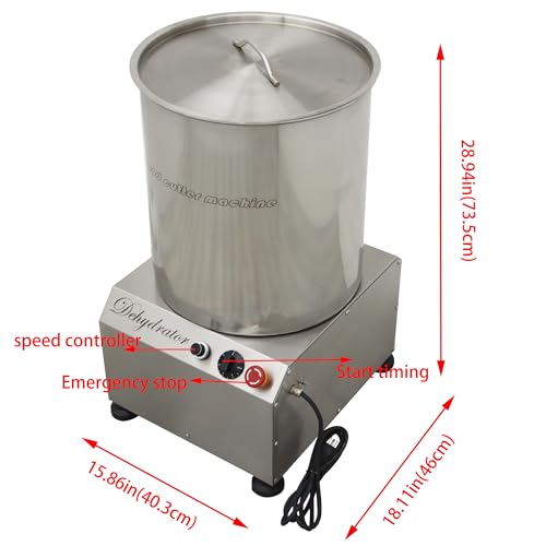 HQHAOTWU Electric Food Dehydrator Stainless Steel Adjustable Speed