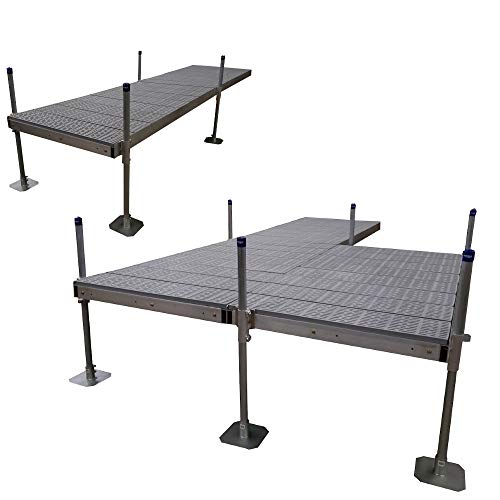 Patriot Docks Complete Aluminum Dock Kit 4ft x 8ft Gray Poly