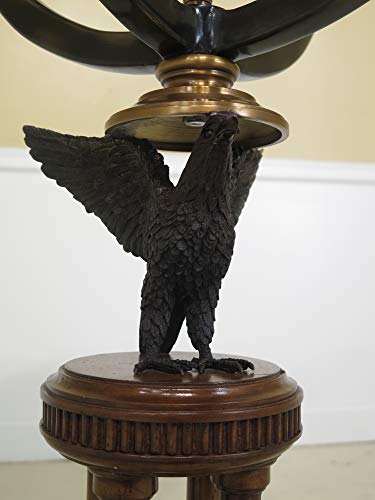 Maitland Smith Eagle World Globe with Mahogany & Pewter Stand