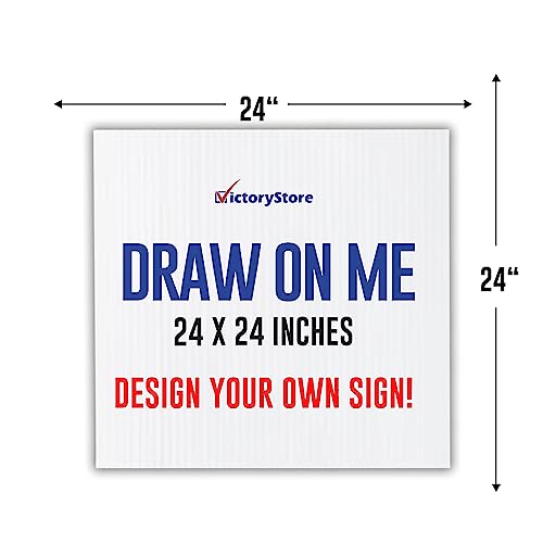 VictoryStore 24” x 24” Corrugated Plastic Blank Yard Signs White