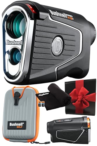 PlayBetter Bushnell Golf Pro X3+ Plus Golf Laser Rangefinder Gift Box Bundle Black
