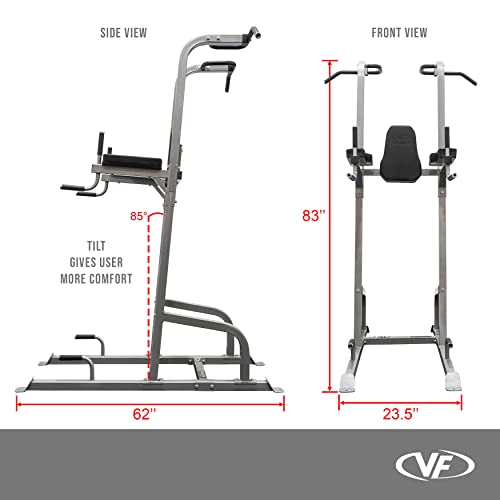 Valor Fitness Power Tower Dip Station Silver