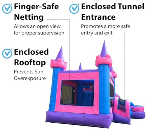 TentandTable Inflatable Bounce House Water Slide with Blower, Commercial Grade, Classic Pink