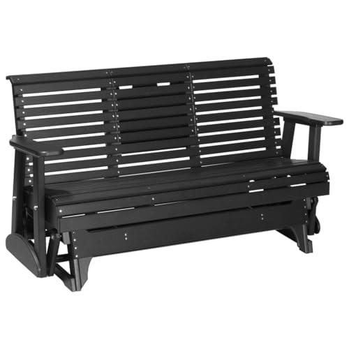 Furniture Barn USA Poly Lumber 5' Plain Rollback Glider Black