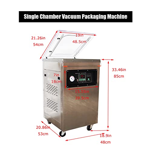 LGXEnzhuo Single Chamber Vacuum Packaging Machine DZ400 800W 15.7 inch Sealing Bar