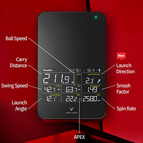 PlayBetter Swing Caddie SC4 Golf Launch Monitor + Home Simulator - Indoor & Outdoor Golf Swing Analyzer with Swing & Ball Flight Metrics - Bundle with SC4 Protective Case Portable Charger +Charger & Case