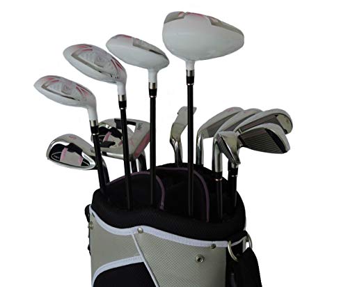 Sephlin Signature Women's 13-Piece Right Hand Golf Club Set with Bag Gray/Pink/Silver